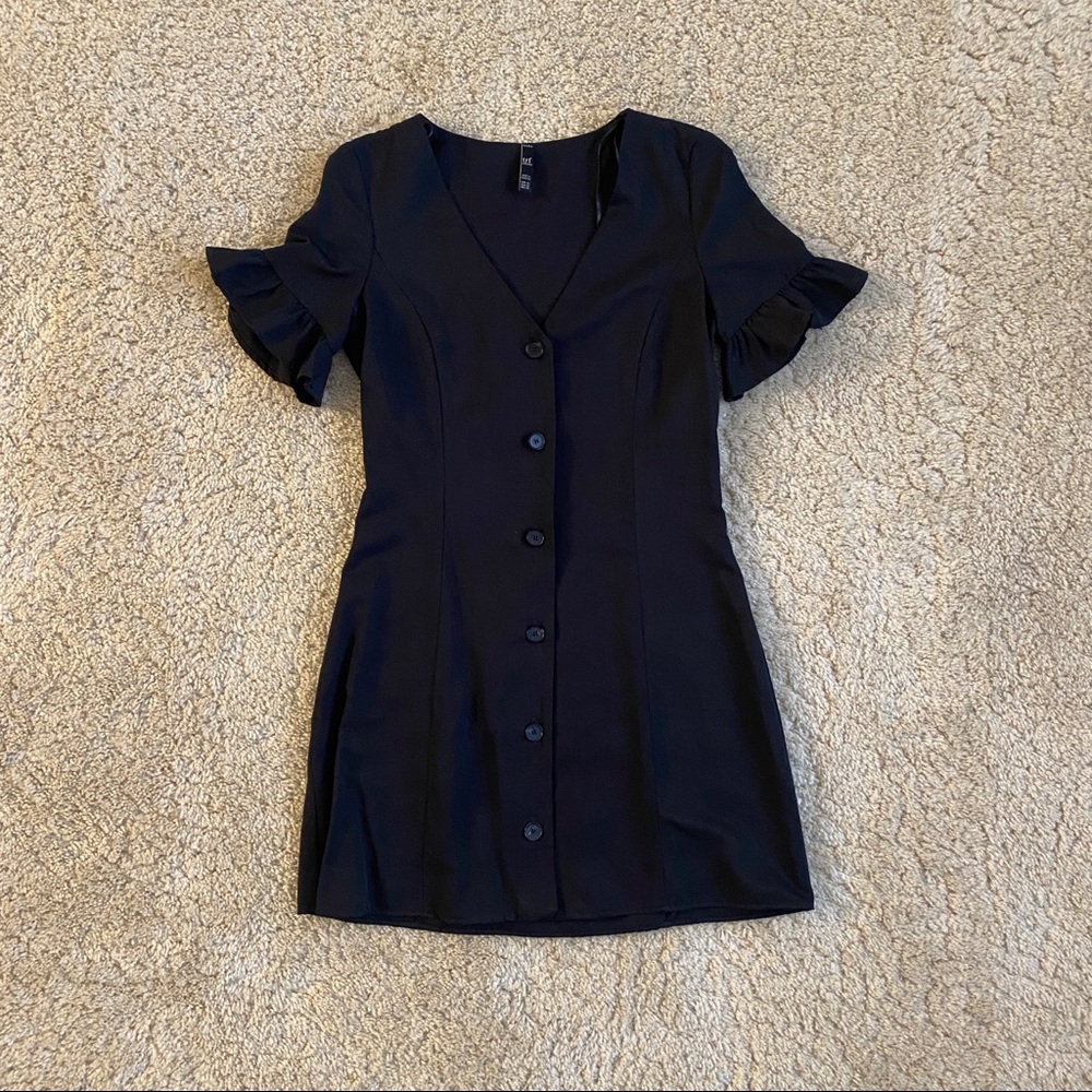 Zara Black Button Down Dress Women’s XS